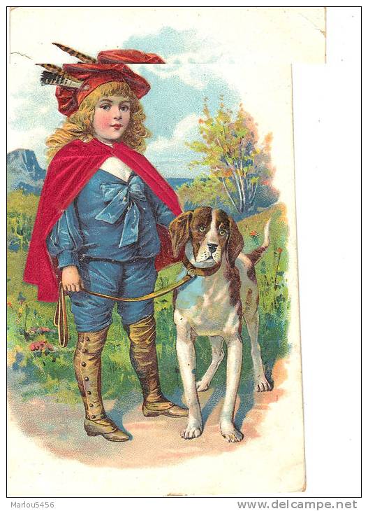 Lot 4 CPA Enfant Avec Chien - Verzamelingen & Reeksen