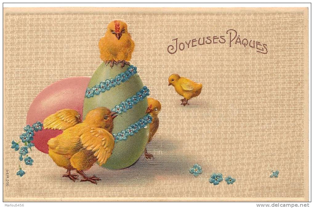 Lot De 6CPA Fantaisie Joyeuses Paques, Oeuf, Poussins, Avion - Pinksteren