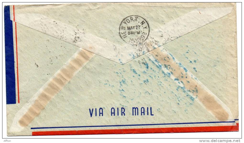 Portugal 1939 Air Mail Cover To USA - Briefe U. Dokumente