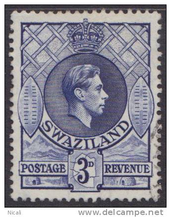 SWAZILAND 1938 3d KGVI SG 32 U XY063 - Swasiland (...-1967)