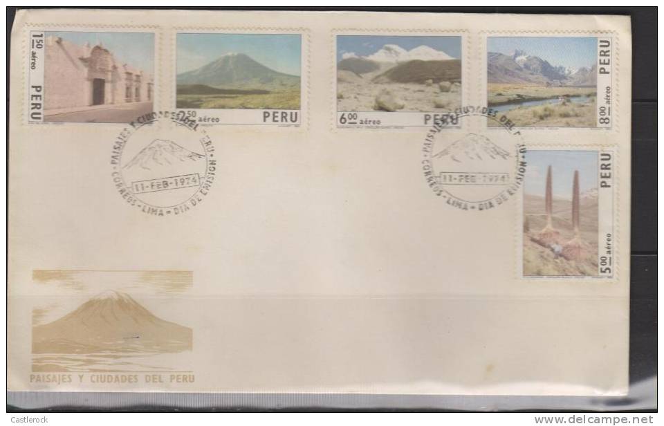O) 1974 PERU, LANDSCAPES AND CITIES OF PERU, FDC. - Peru