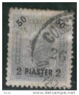 AUSTRIAN PO TURKEY 1900 2 Pi On 50h SG 49 U EH62 - Oriente Austriaco