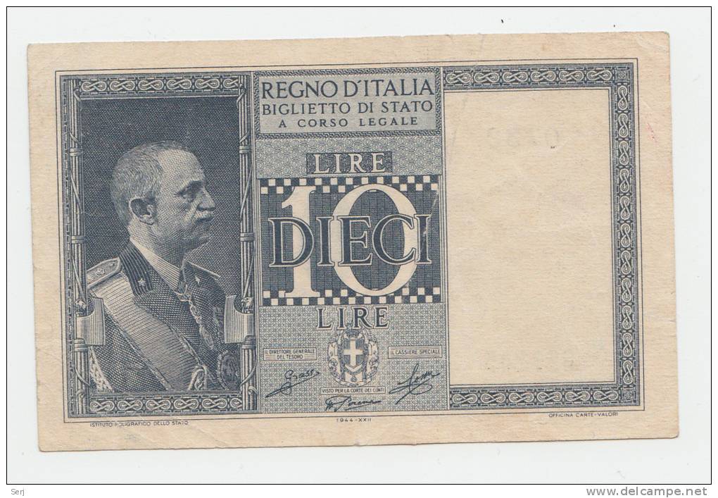 ITALY 10 Lire 1939 VF++ P 25c 25 C - Regno D'Italia – 10 Lire