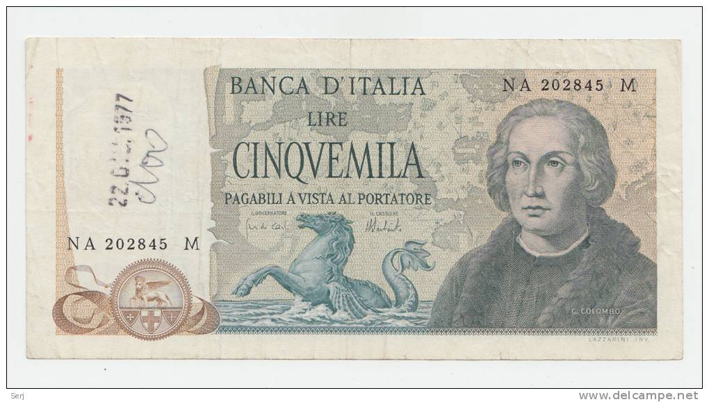 ITALY BANCA D'ITALIA 5000 LIRE 1973 VF+ P 102b - 5000 Lire