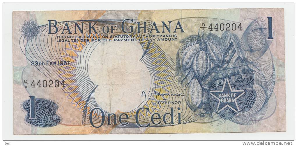 GHANA 1 CEDI 1967 VF P 10 - Ghana