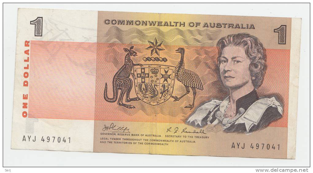 Australia 1 Dollar 1969 VF++ CRISP Banknote P 37c  37 C - 1966-72 Reserve Bank Of Australia