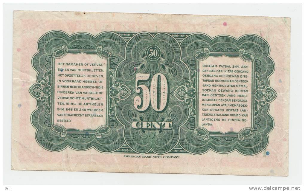 Netherlands-Indies 50 Cents 1943 VF P 110a 110 A - Indie Olandesi