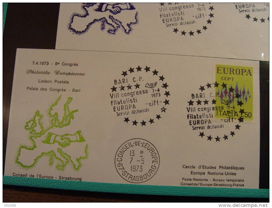 BLOCS EUROPA NAPLES NAPOLI ITALIA + EUROPEX STAMPEX CONSEIL EUROPE FDC COLLECTION DANS CLASSEUR + env. 47 doc.