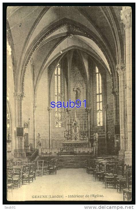 Lot De 2 CPA - Geaune - Intérieur De L'Eglise  -  Variantes - Réf : 28429 - 28430 - Hagetmau