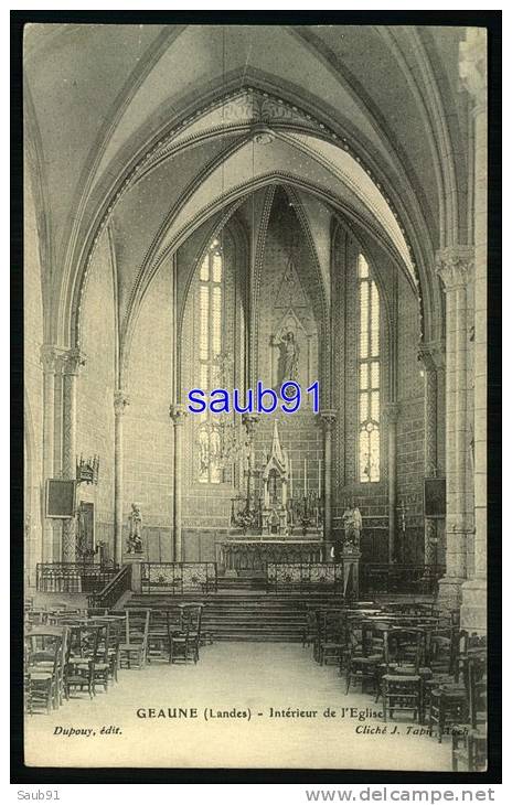 Lot De 2 CPA - Geaune - Intérieur De L'Eglise  -  Variantes - Réf : 28429 - 28430 - Hagetmau