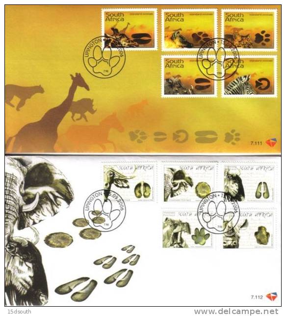 South Africa - 2006 Animal Tracks FDC Set # SG 1600a , Mi 1715-1724 - FDC