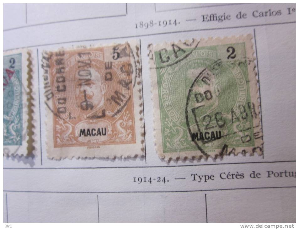 COLLECTION TIMBRES  PORTUGAL  MACAO DEBUT 1898 + KIAO-TCHEOU OBLITERES OU NEUFS AVEC  CHARNIERES - Autres & Non Classés