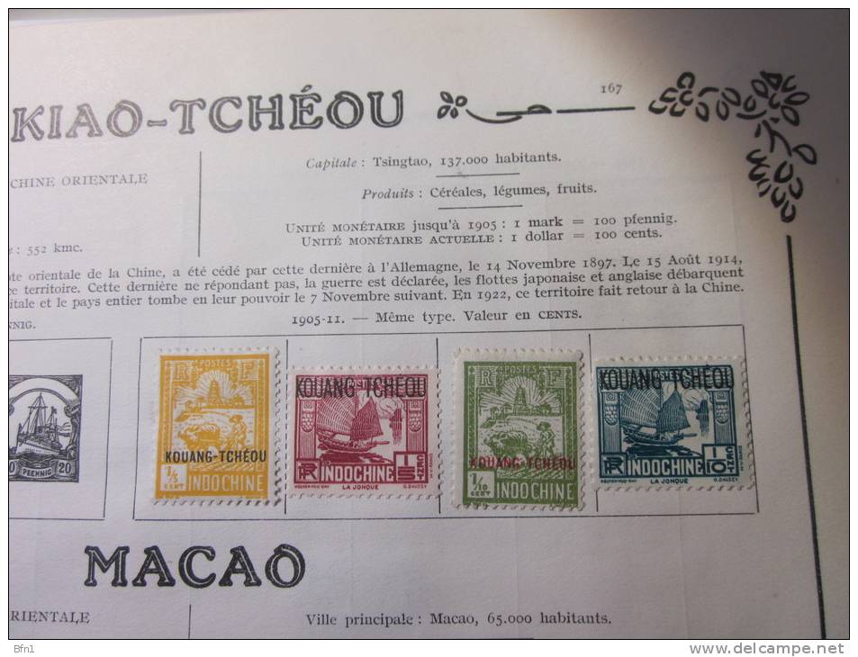 COLLECTION TIMBRES  PORTUGAL  MACAO DEBUT 1898 + KIAO-TCHEOU OBLITERES OU NEUFS AVEC  CHARNIERES - Autres & Non Classés