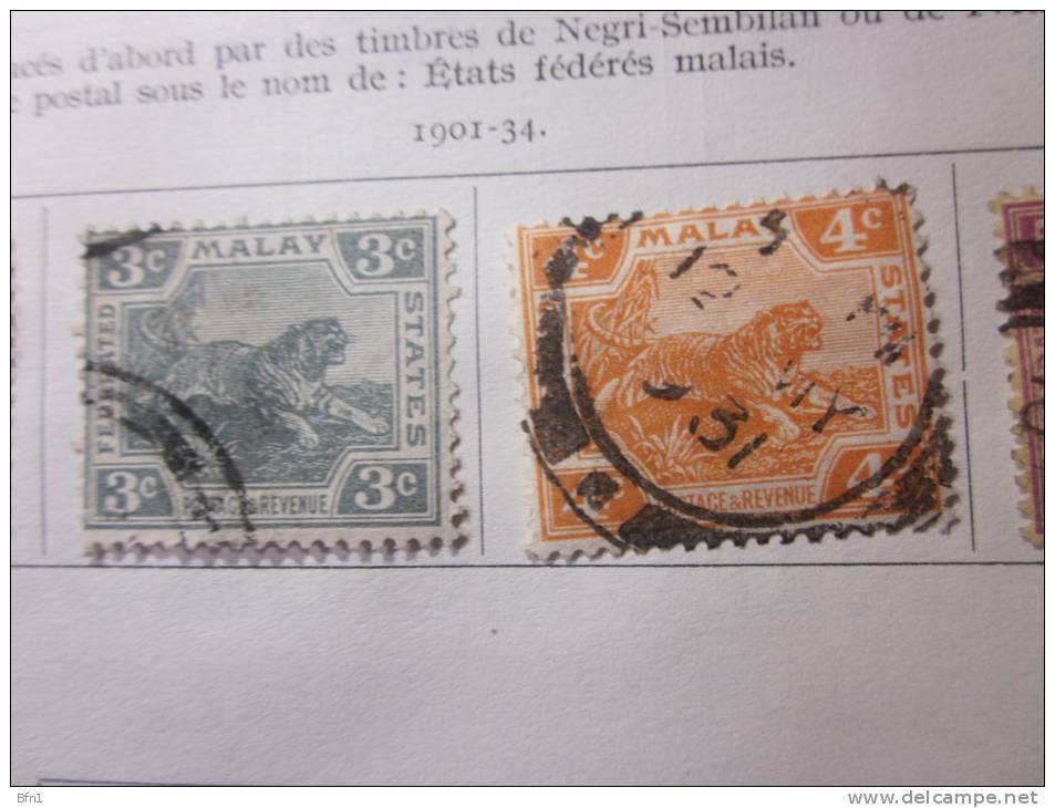 COLLECTION TIMBRES  MALAISIE DEBUT 1902 OBLITERES OU NEUFS AVEC  CHARNIERES