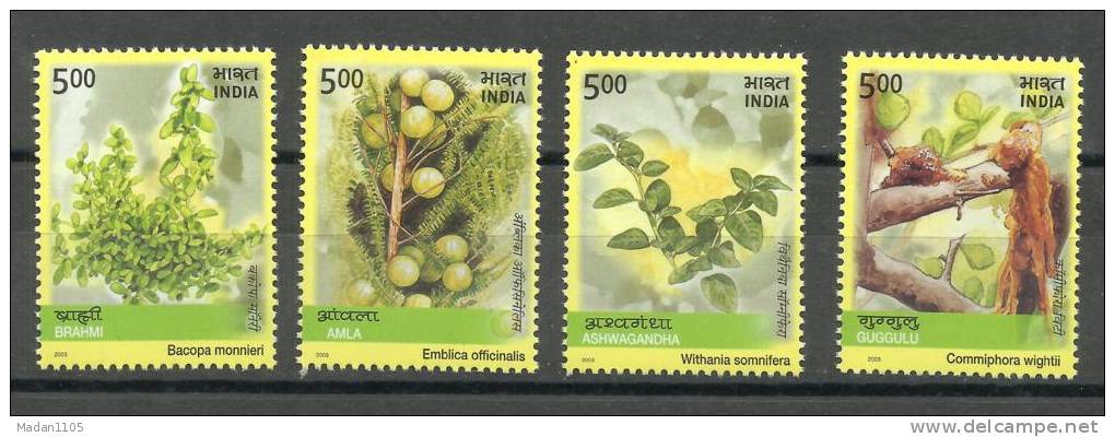 INDIA, 2003, Medicinal Plants Of India, Set 4 V, MNH, (**) - Medicinal Plants