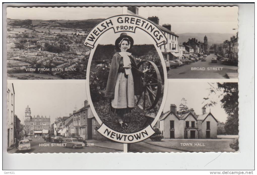 UK - WALES - MONTGOMERYSHIRE - NEWTOWN, Welsh Greetings From ... 1960 - Montgomeryshire