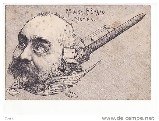 Carte 1903 Signée Ored Ou Orens ? : Mr Alex Bérard : Postes ,poste (télégraphe ,satire) - Orens