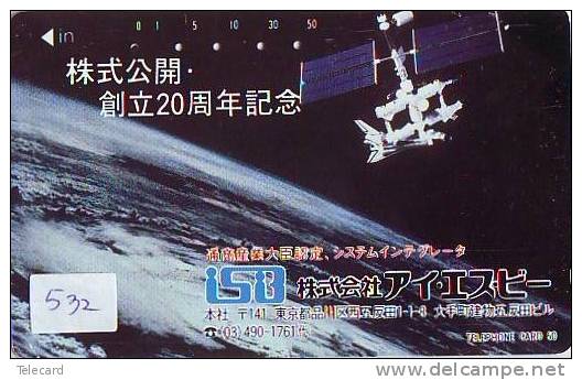 Télécarte Japon SATELLITE (532) ESPACE * TERRESTRE * MAPPEMONDE * TELEFONKARTE * Phonecard JAPAN * 110-92810 - Space