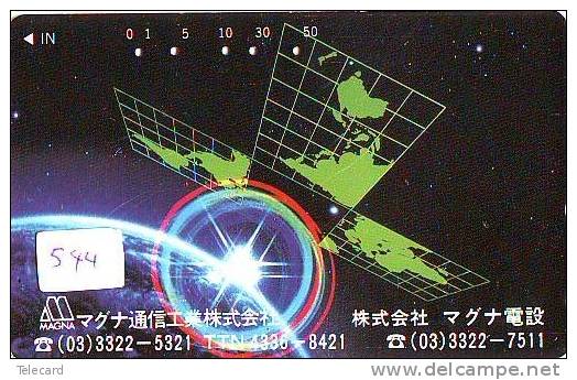 Télécarte Japon SATELLITE (544) ESPACE * TERRESTRE * MAPPEMONDE * TELEFONKARTE * Phonecard JAPAN * - Espace