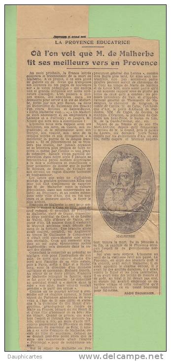 EDOUARD AUDE : La Poésie En Provence Au Temps De Malherbe. Tirage 100 Ex. N°28. Félibrige. Cahiers D'Aix En Provence - Provence - Alpes-du-Sud