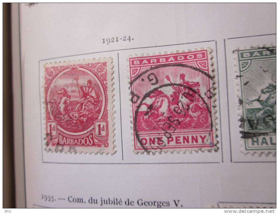 COLLECTION TIMBRES  ANTILLES ANGLAISES DEBUT 1852 OBLITERES OU NEUFS AVEC  CHARNIERES