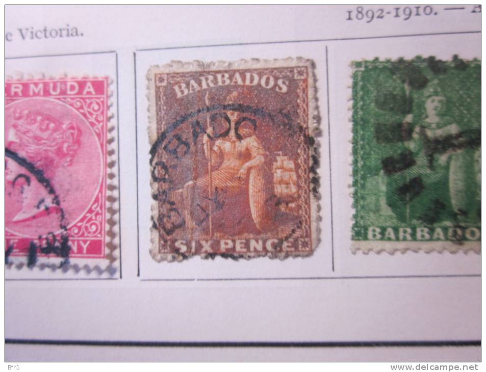 COLLECTION TIMBRES  ANTILLES ANGLAISES DEBUT 1852 OBLITERES OU NEUFS AVEC  CHARNIERES