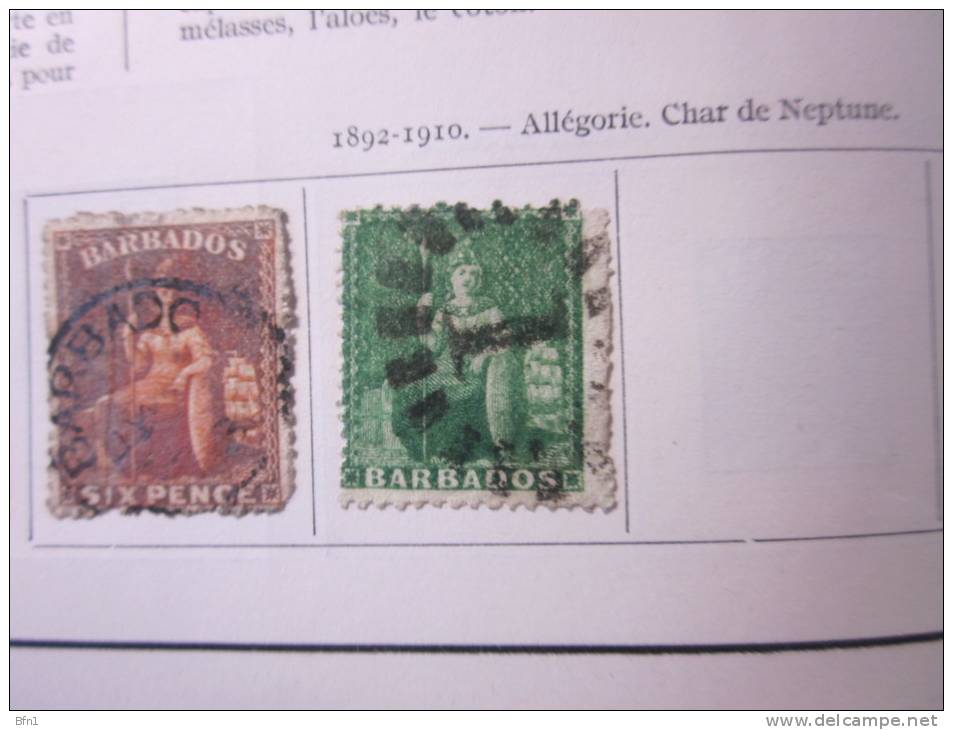 COLLECTION TIMBRES  ANTILLES ANGLAISES DEBUT 1852 OBLITERES OU NEUFS AVEC  CHARNIERES