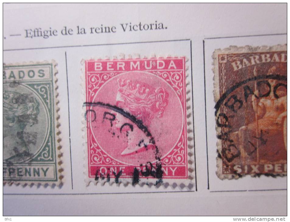 COLLECTION TIMBRES  ANTILLES ANGLAISES DEBUT 1852 OBLITERES OU NEUFS AVEC  CHARNIERES