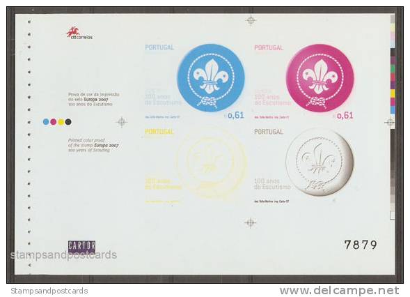 Portugal Madère Épreuve Souvenir Europa CEPT 2007 Scoutisme ** Madeira Souvenir Proof Europa CEPT Scouts ** - Essais, épreuves & Réimpressions