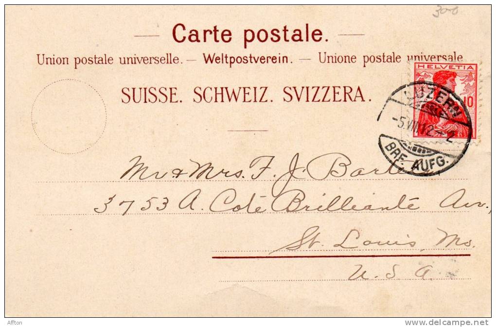 Hotel Luzernhof Luzern 1900 Postcard - Lucerne