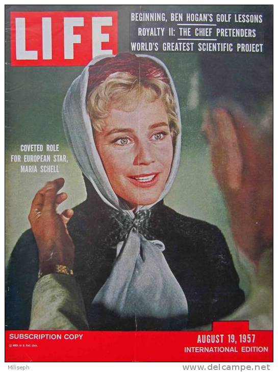 Magazine LIFE - AUGUST 19 , 1957 - INTER. ED. - Maria SCHELL - COCTEAU - Juan CARLOS - COCA-COLA - RENAULT- FORD  (3055) - Novedades/Actualidades