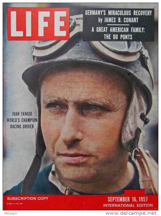 Magazine LIFE - SEPTEMBER 16, 1957 - INTE, ED,- Juan FANGIO -  COCA-COLA - RENAULT - ROLEX -  (3056) - Nieuws / Lopende Zaken