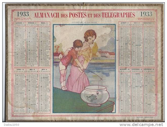 Almanach Des Postes 1933 Saone Et Loire - Grand Format : 1921-40