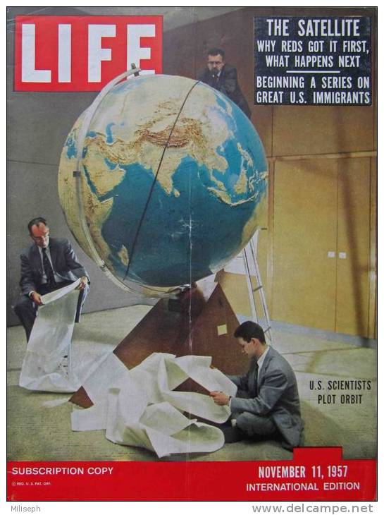 Magazine LIFE - NOVEMBER 11 , 1957 - INT ED. - Pub. RENAULT - AIR FRANCE - FORD - FIAT - Satellite Russe - BRAISIL (3057 - Journalismus