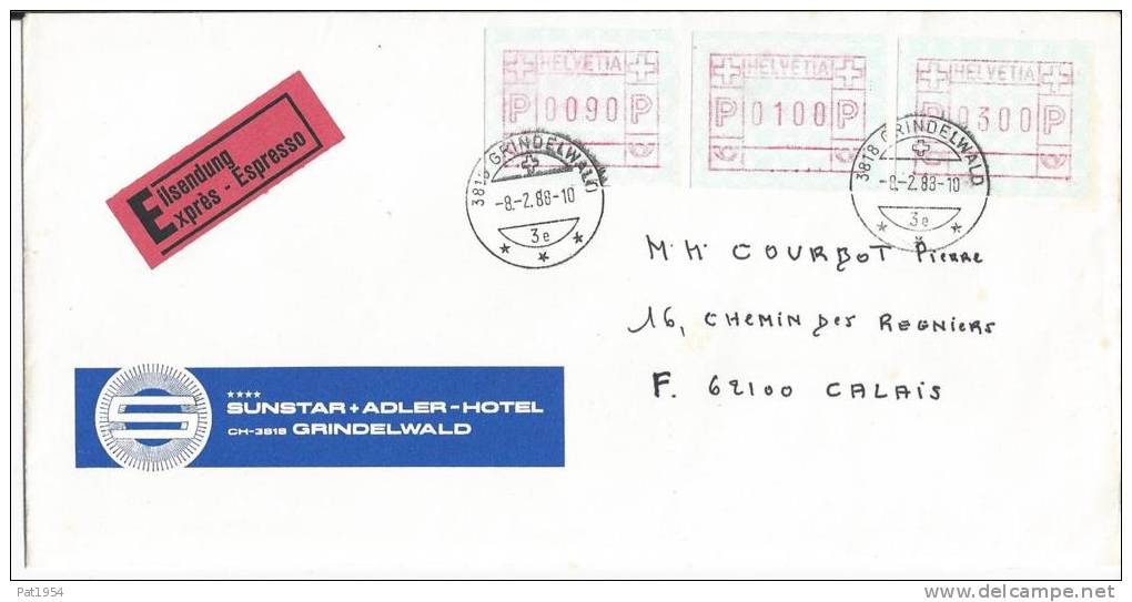 Suisse Lettre Expresse Avec Timbres De Distributeurs FRAMA  De 1988 - Automatenzegels