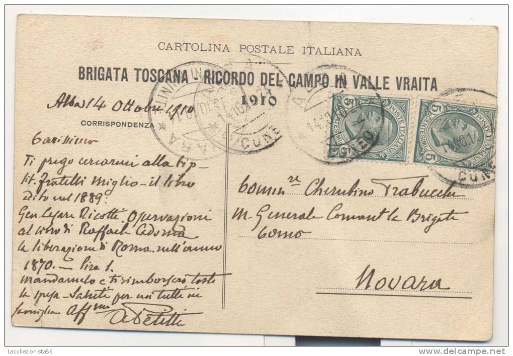 3414-BRIGATA TOSCANA-RICORDO DEL CAMPO A CASTELDELFINO IN VALLE VARAITA-1910-FP - Manovre