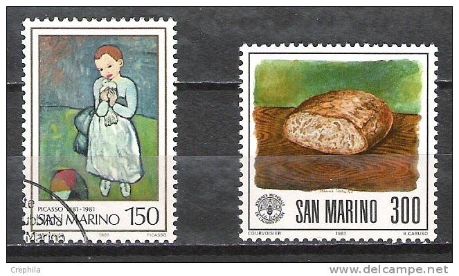 Saint-Marin - 1981 - Y&T 1037 (oblit.) + 1039 (Neuf **) - Usados
