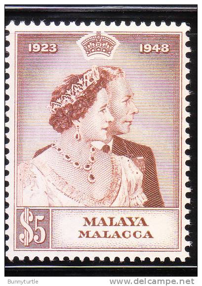 Malaya Malacca 1948 Silver Wedding Issue Omnibus $5 Mint - Malacca