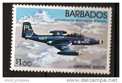 Barbades Barbados 1981 N° 532 Iso ** Avion, Aviation, Ouragan, Chasseur D´ouragan, Mcdonnel, Banshee, Navy - Barbados (1966-...)