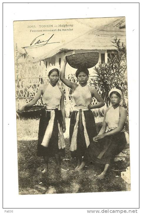 TONKIN  - Haîphong  Femmes Revenant Du Marché   Obl. Paquebot   1904 - Altri & Non Classificati