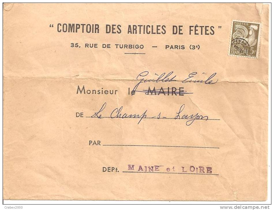N°Y&T  PREO 107  PARIS VersCHAMP/LAYON - 1953-1960