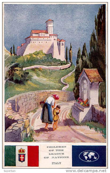 CHILDREN OF THE LEAGUE OF NATIONS : ITALY / ITALIA - ILLUSTRATION : W. TOWNSHEND - TUCK´S OILETTE (n-260) - Collections, Lots & Séries