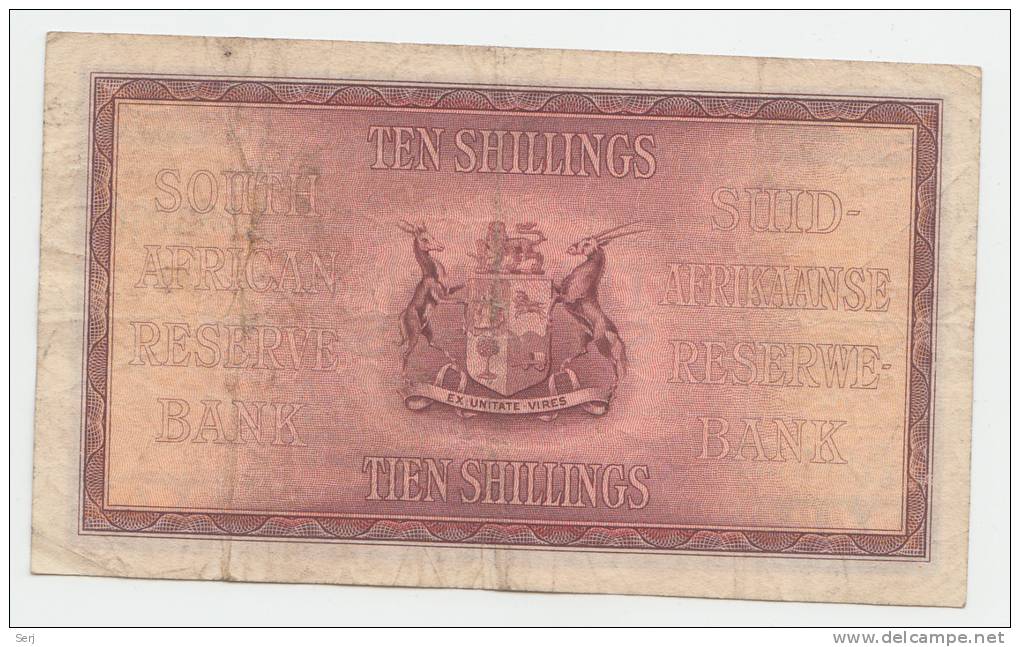 SOUTH AFRICA 10 Shillings 1943 VF P 82d - Sudafrica