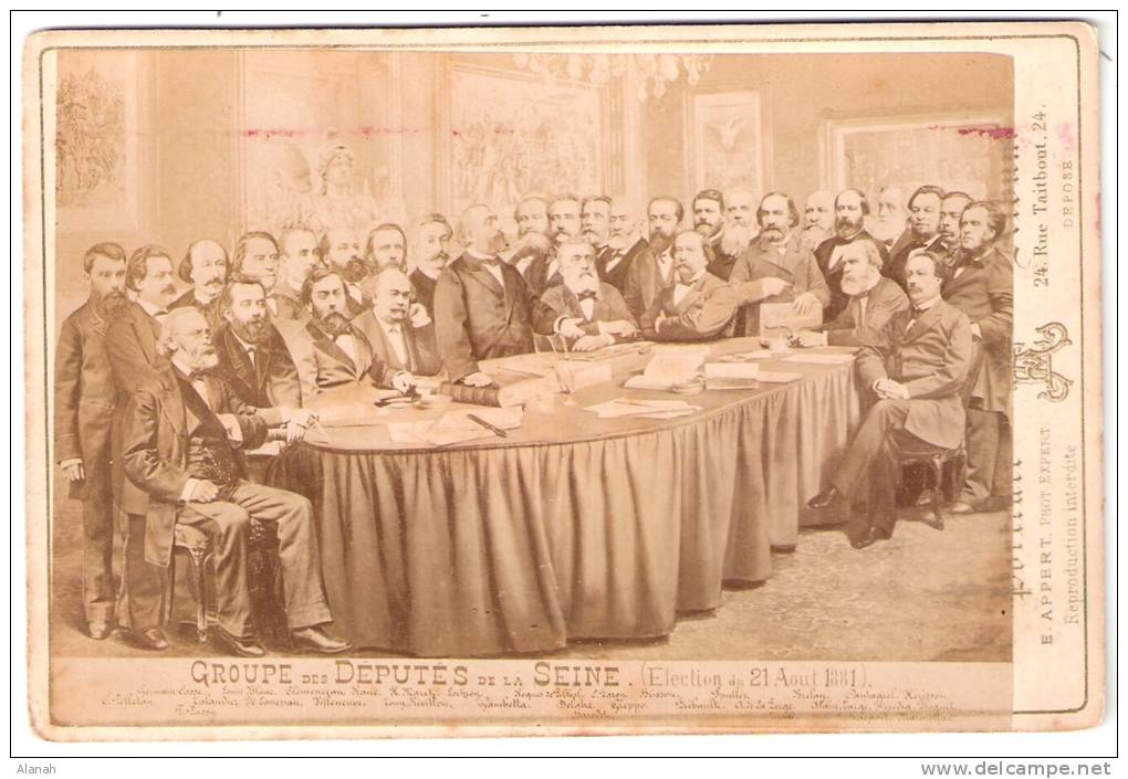 GROUPE De DEPUTES De La SEINE Elections De 1881 (Photo. Appert) - Anciennes (Av. 1900)