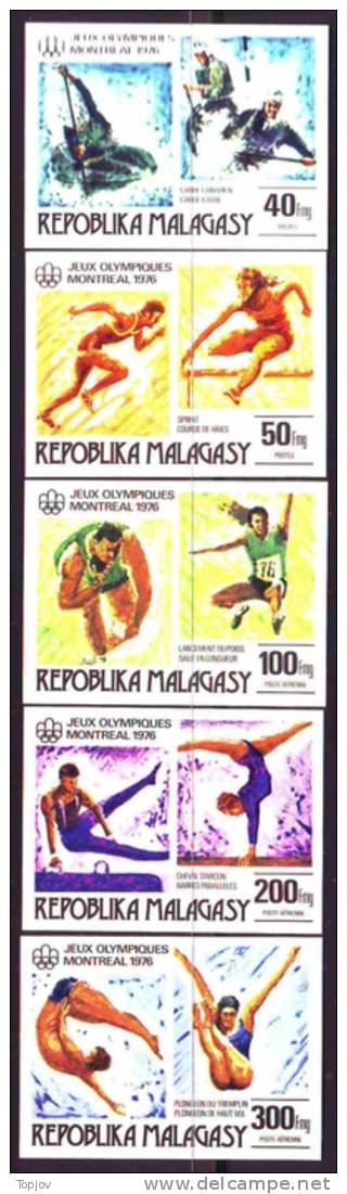 MADAGASCAR - MONTREAL ´76 OLYMPIC - OLYMPIC WINNERS - GYMNASTICS, CANOE, DIVING,ATHLETICS - **MNH - 1976 - Plongée