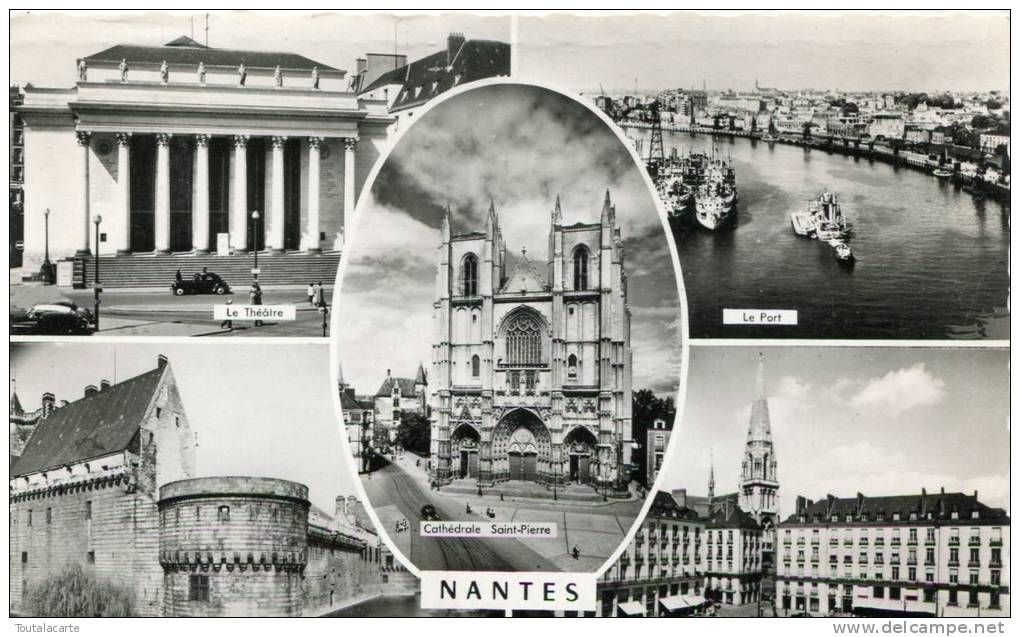 CPSM  44 NANTES MULTI VUES 1962 - Nantes