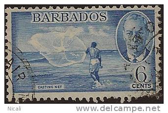 BARBADOS 1950 6c Casting Net U SG 275 RA133 - Barbados (...-1966)
