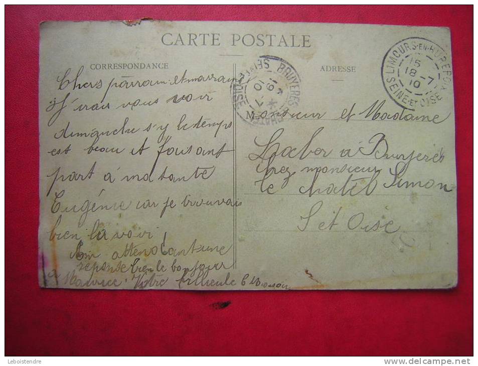 CPA 91 LIMOURS  LES ECOLES  ANIMEE VOYAGEE 1910  ATTENTION CARTE EN MAUVAIS ETAT - Limours