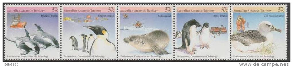 AAT Australian Antarctic Territory -1988 - Antarctic Fauna -  Mi.79-83 - MNH - Nuovi