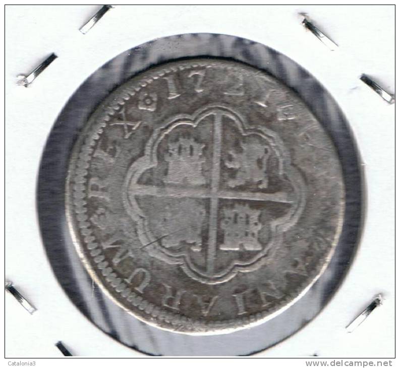 ESPAÑA   -  Felipe V  2  Reales  1721  Cuenca   PLATA - Other & Unclassified